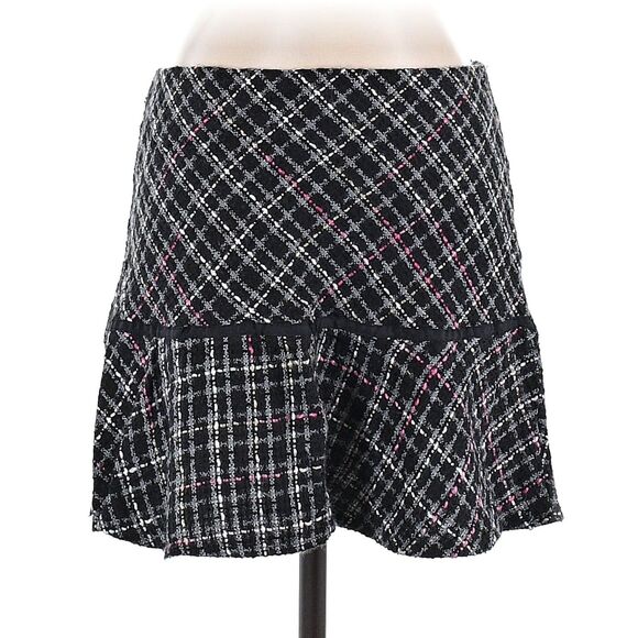 Vintage 90s Y2K First Crush Tweed Mini Skirt Office Siren Plaid Preppy Jrs 5 - Picture 5 of 9